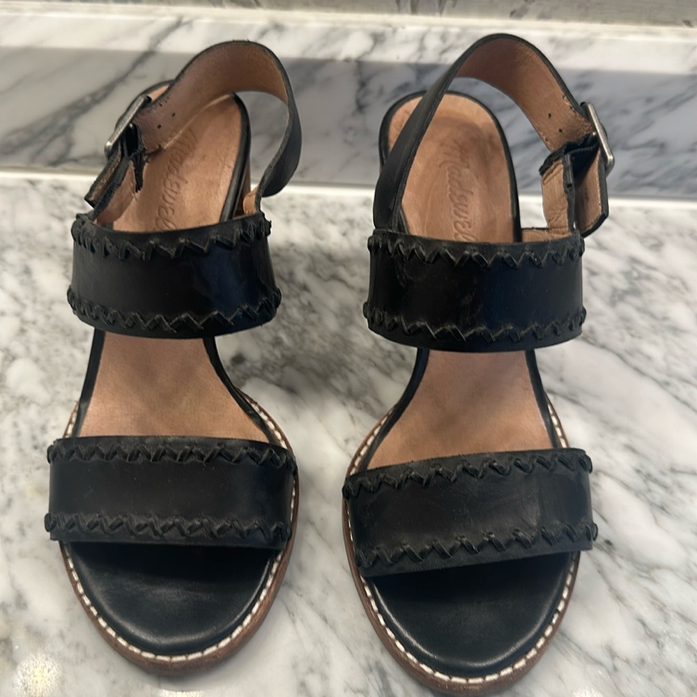 Madewell black leather heels